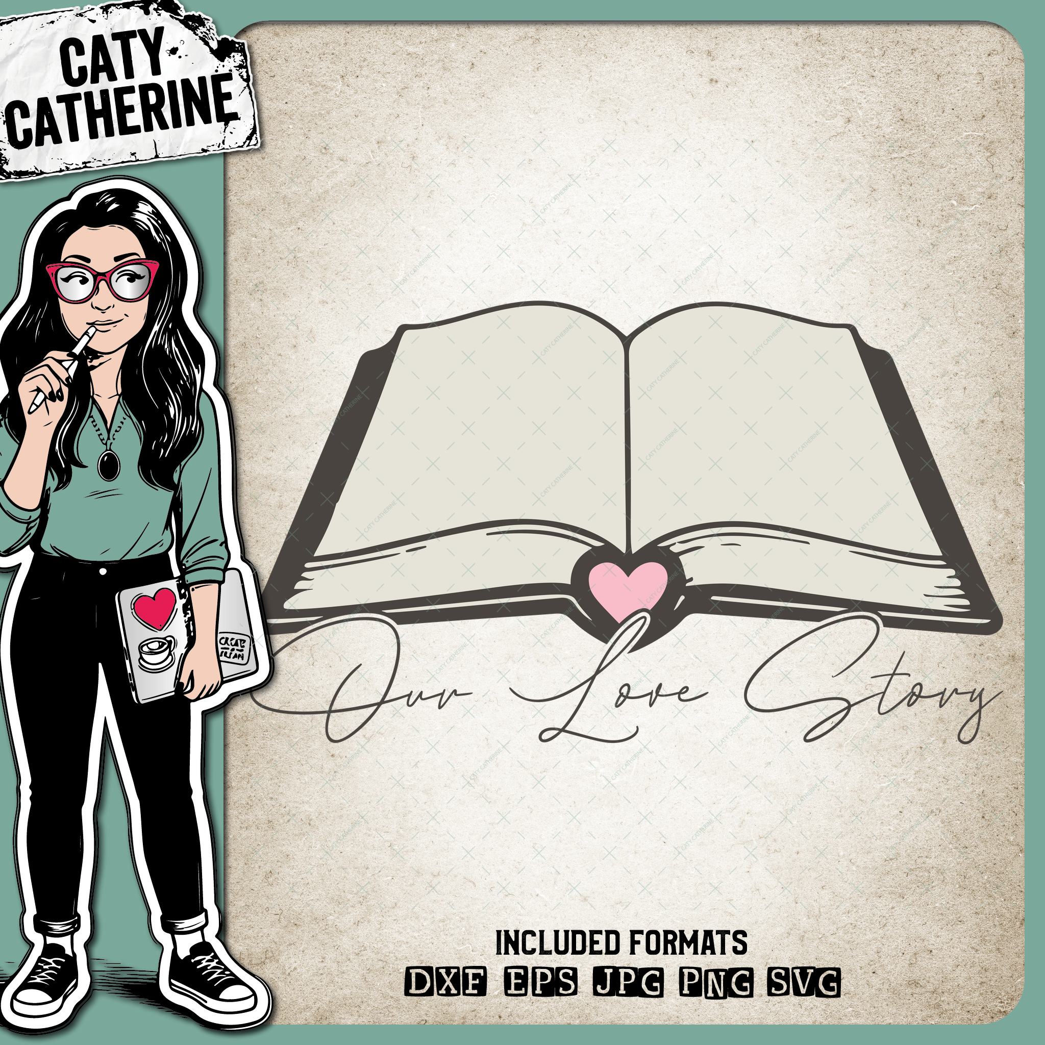 Our Love Story Open Book – Anniversary SVG Design by Caty Catherine