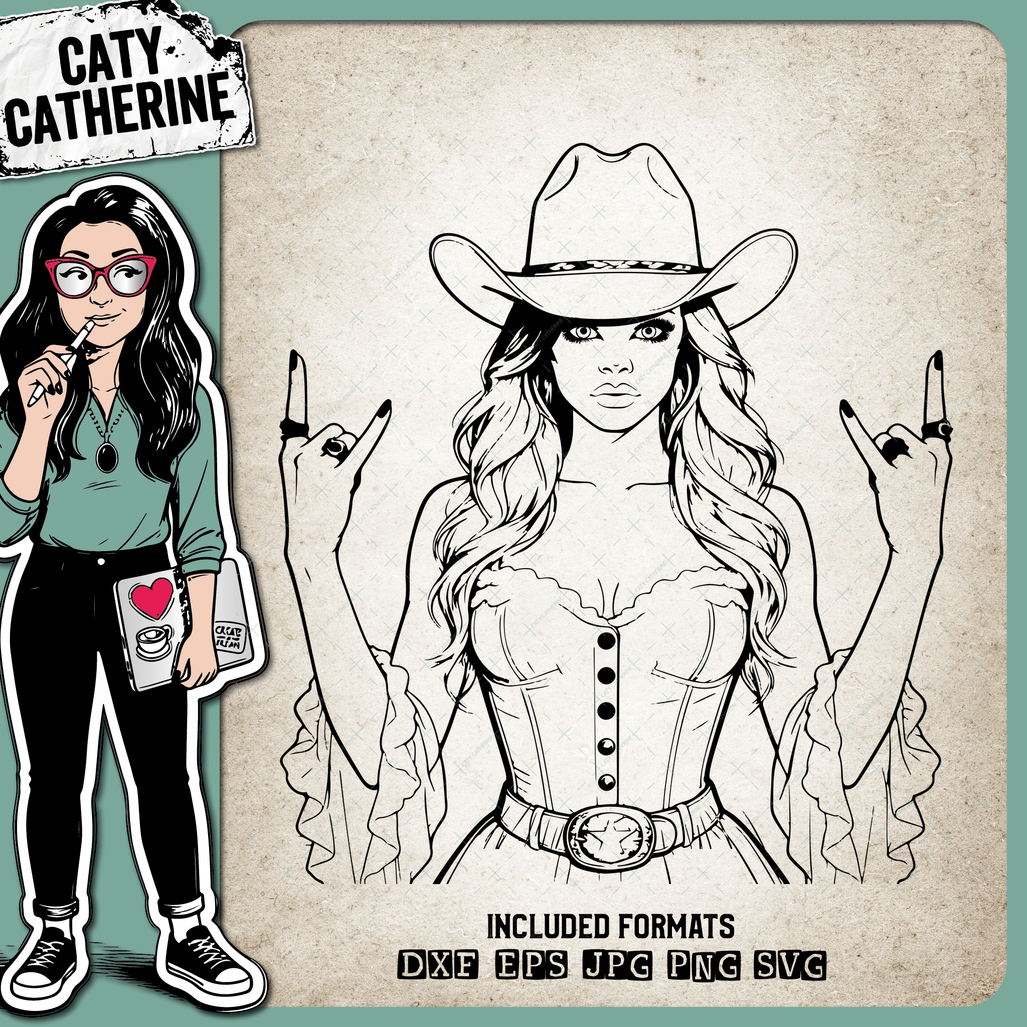 Woman Country Gal Cowboy Hat – Western SVG Design by Caty Catherine