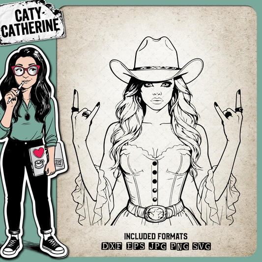 Woman Country Gal Cowboy Hat – Western SVG Design by Caty Catherine
