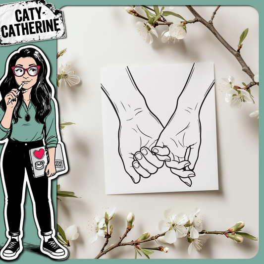 Couple Holding Hands Intertwined Fingers – Anniversary SVG Design by Caty Catherine