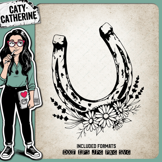 Horse Shoe with Flowers – Pets & Animals SVG Design by Caty Catherine