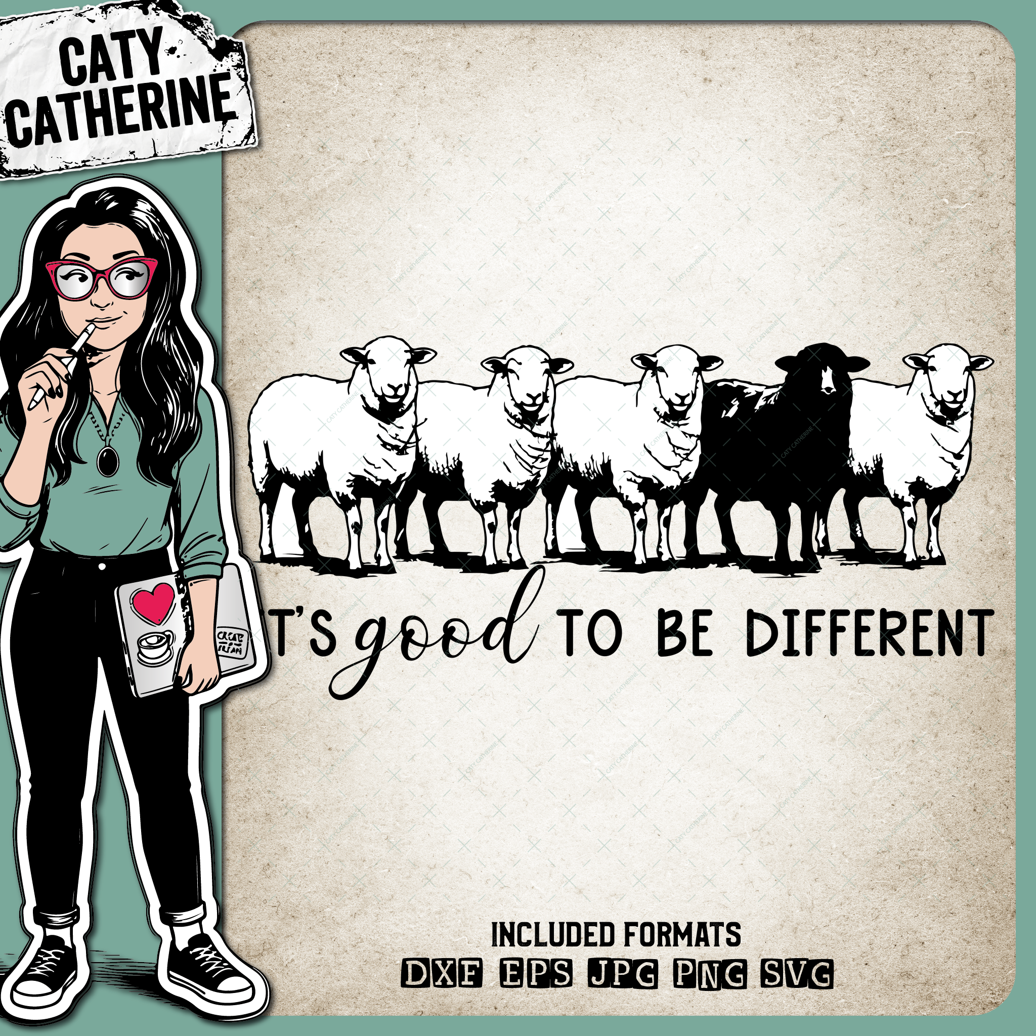 Black Sheep It's Good To Be Different – Quotes & Sayings SVG Design by Caty Catherine