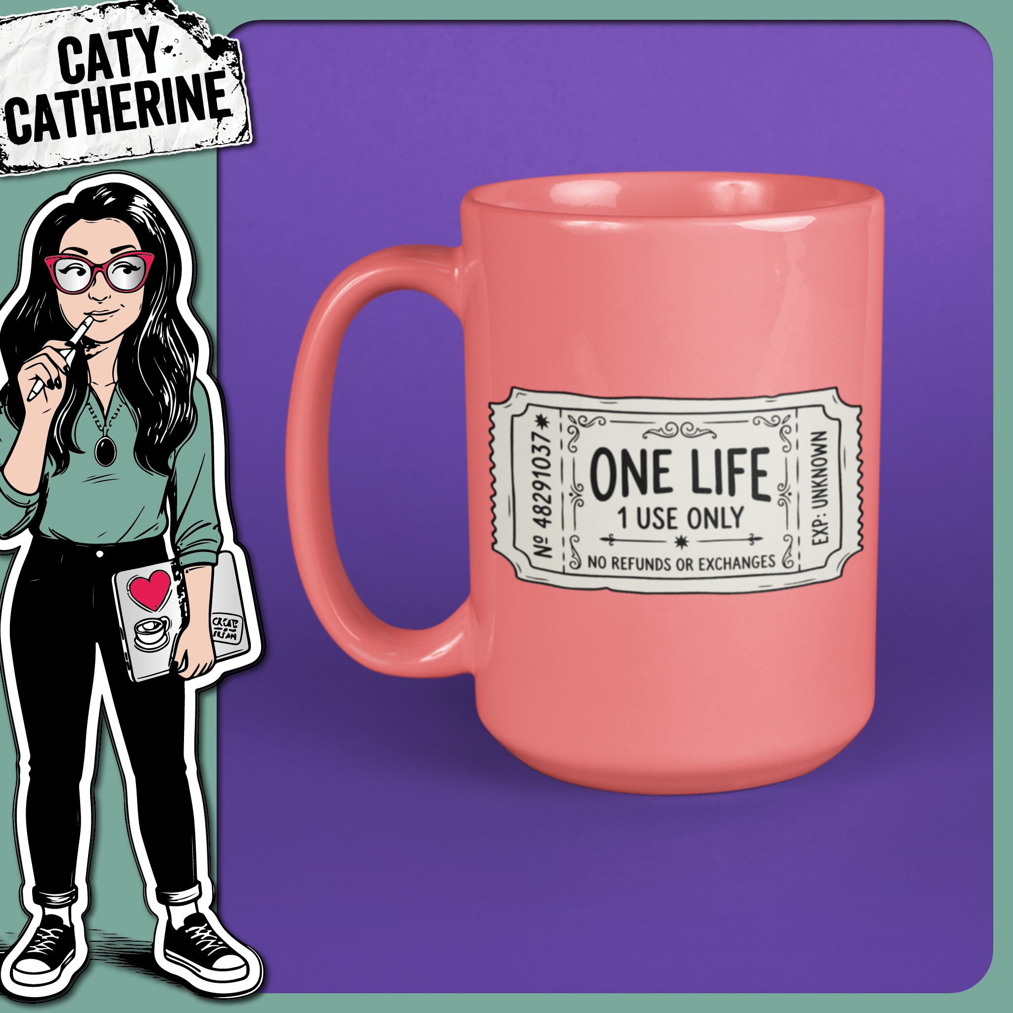One Life Ticket Vintage Quote Design – Quotes & Sayings SVG Design by Caty Catherine