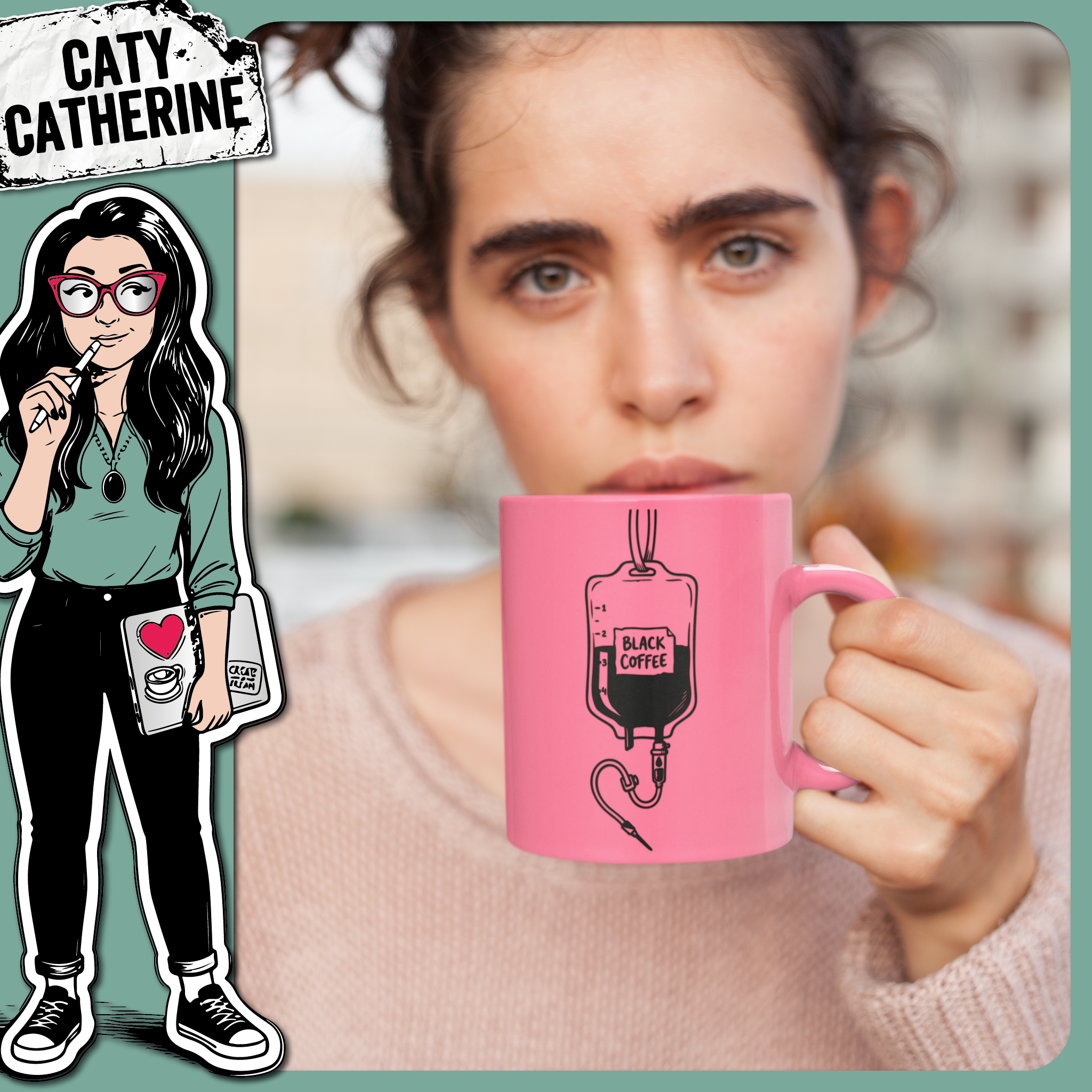 Black Coffee Drip IV Bag Funny Design – Quotes & Sayings SVG Design by Caty Catherine