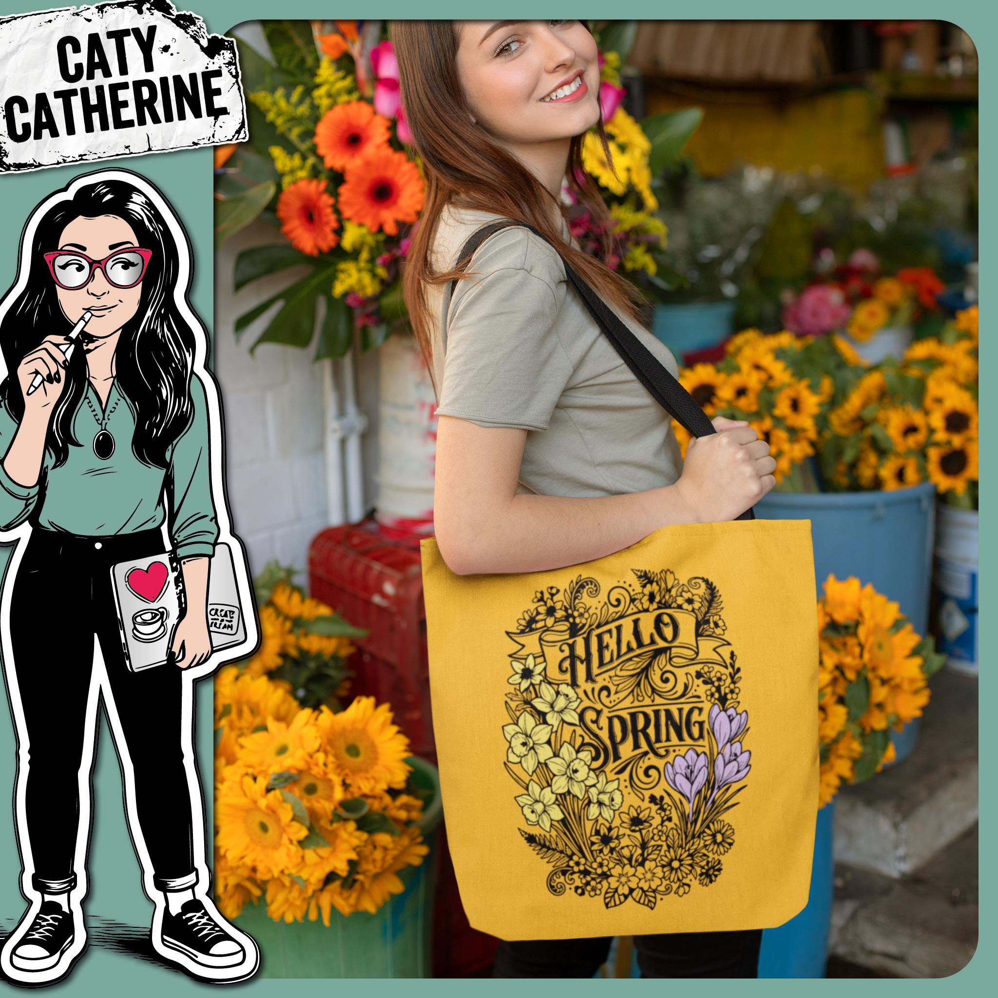 Hello Spring Vintage Floral – Seasonal SVG Design by Caty Catherine