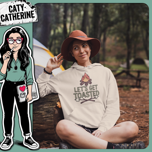 Let's Get Toasted Campire Marshmallows Smores Camping – Outdoors SVG Design by Caty Catherine