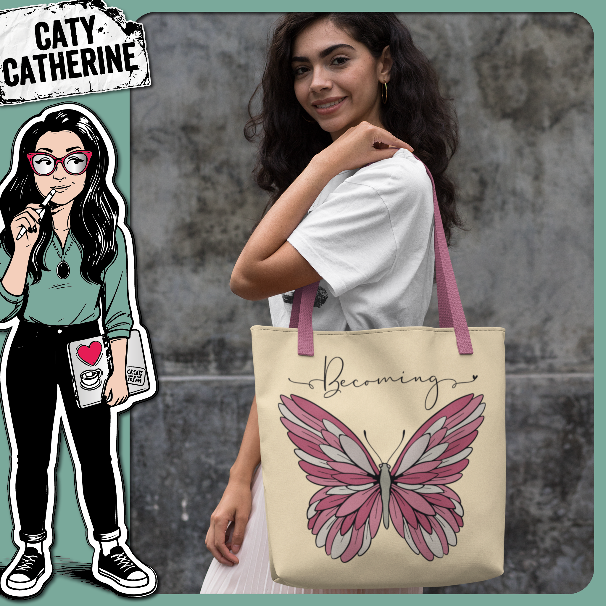 Becoming Beautiful Feathered Butterfly – Quotes & Sayings SVG Design by Caty Catherine