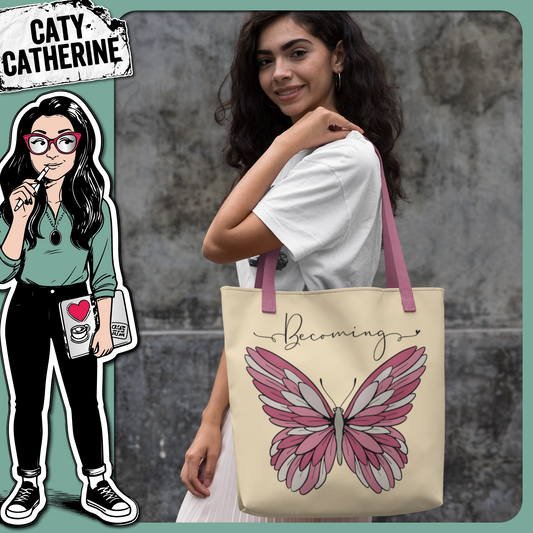 Becoming Beautiful Feathered Butterfly – Quotes & Sayings SVG Design by Caty Catherine