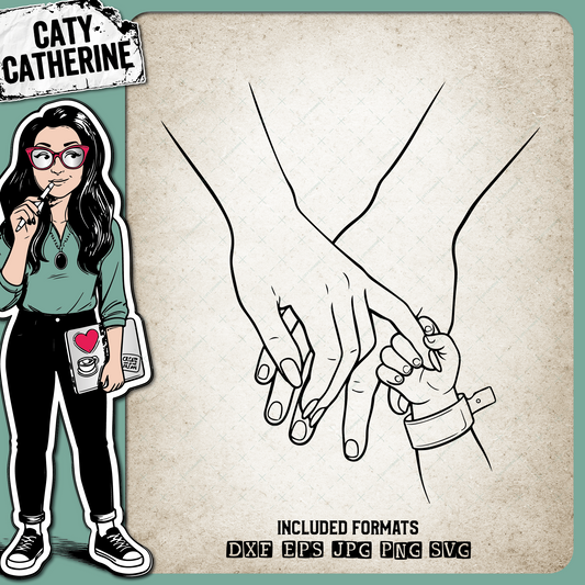 Mum Dad Holding Hands with Newborn Baby – Babies & Kids SVG Design by Caty Catherine