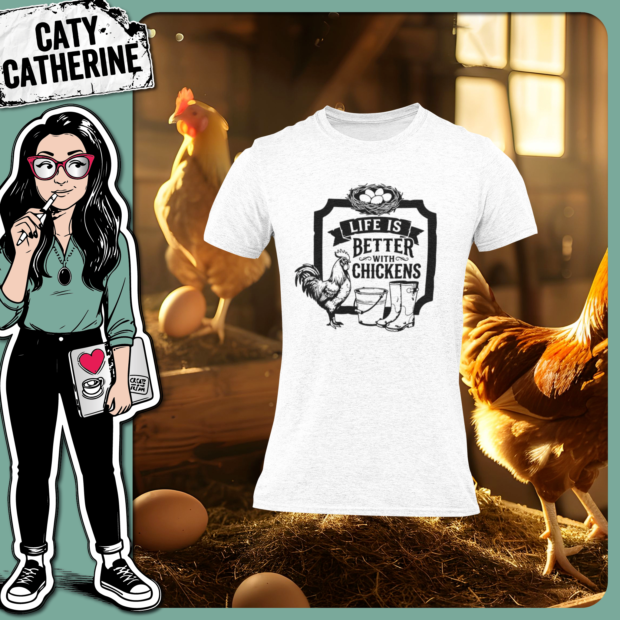 Life Is Better With Chickens Farmhouse Sign – Pets & Animals SVG Design by Caty Catherine