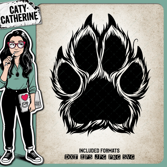Furry Paw Print Animal Lover Design – Pets & Animals SVG Design by Caty Catherine