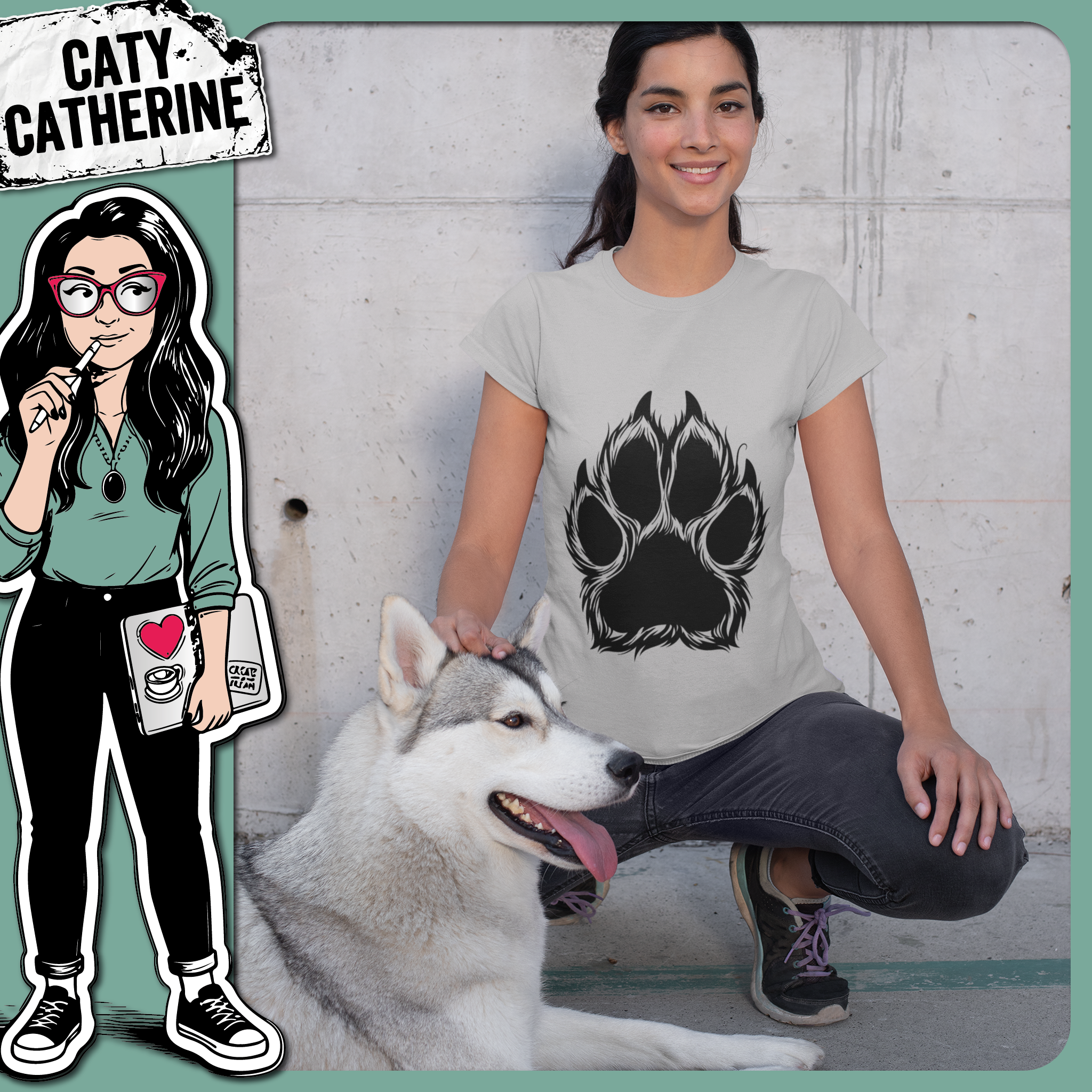 Furry Paw Print Animal Lover Design – Pets & Animals SVG Design by Caty Catherine