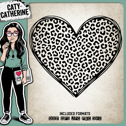 Leopard Print Love Heart – Love SVG Design by Caty Catherine