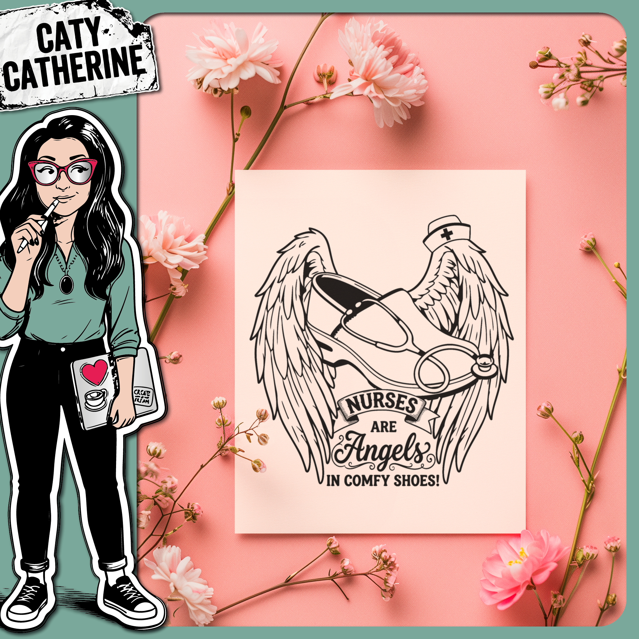 Nurses Are Angels In Comfy Shoes Nurse Appreciation – Occupations SVG Design by Caty Catherine
