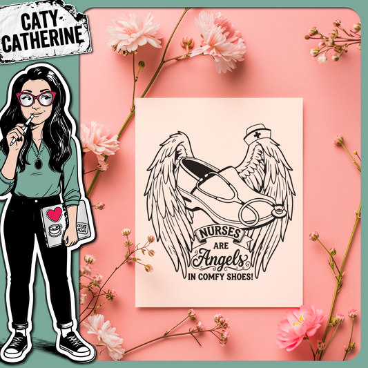 Nurses Are Angels In Comfy Shoes Nurse Appreciation – Occupations SVG Design by Caty Catherine