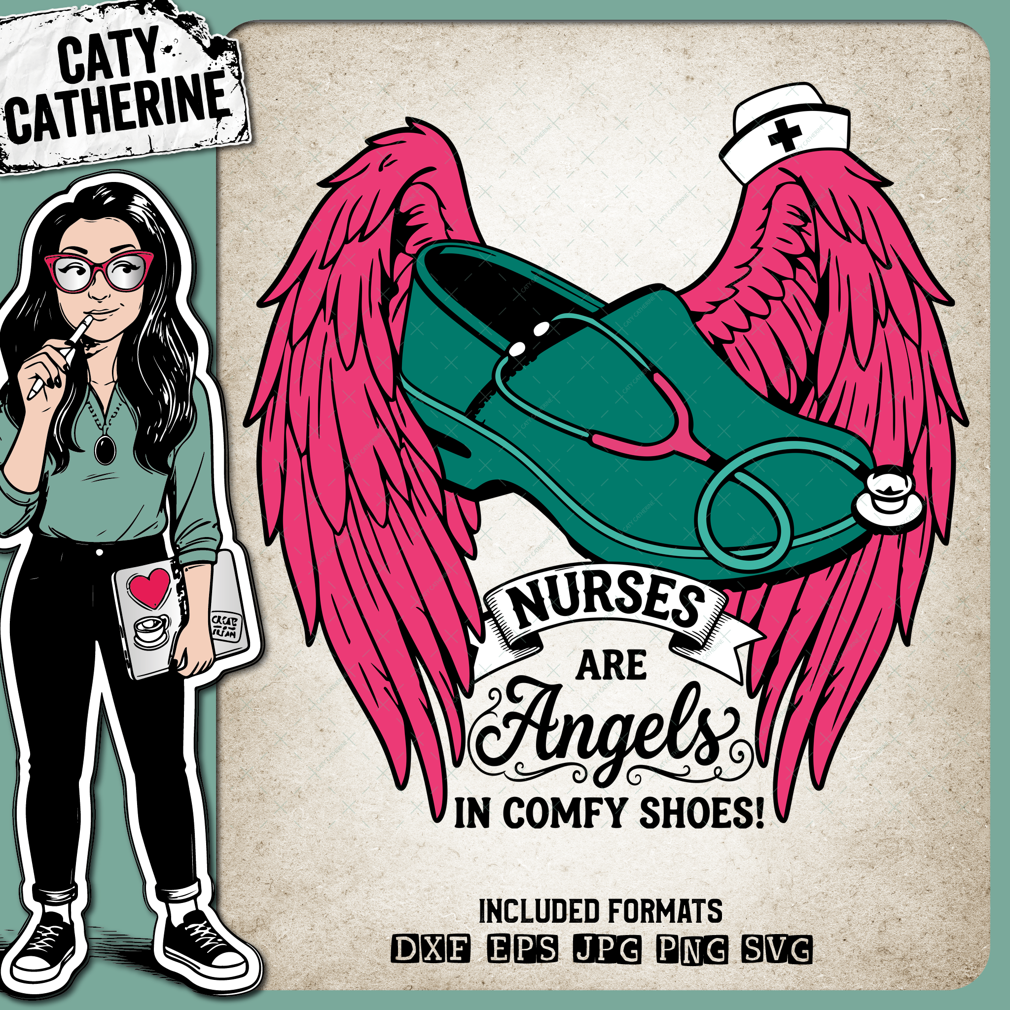 Nurses Are Angels In Comfy Shoes Nurse Appreciation – Occupations SVG Design by Caty Catherine
