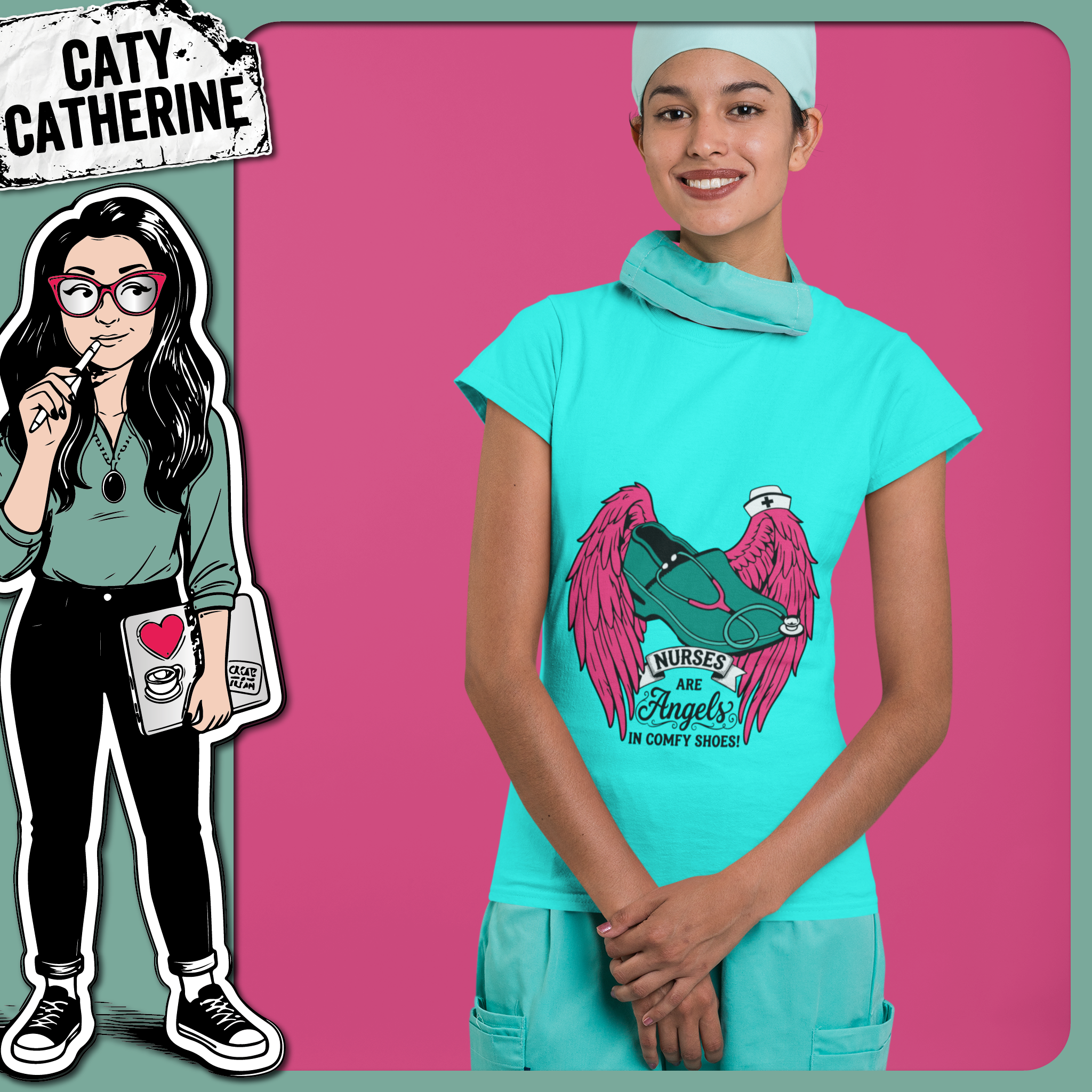 Nurses Are Angels In Comfy Shoes Nurse Appreciation – Occupations SVG Design by Caty Catherine