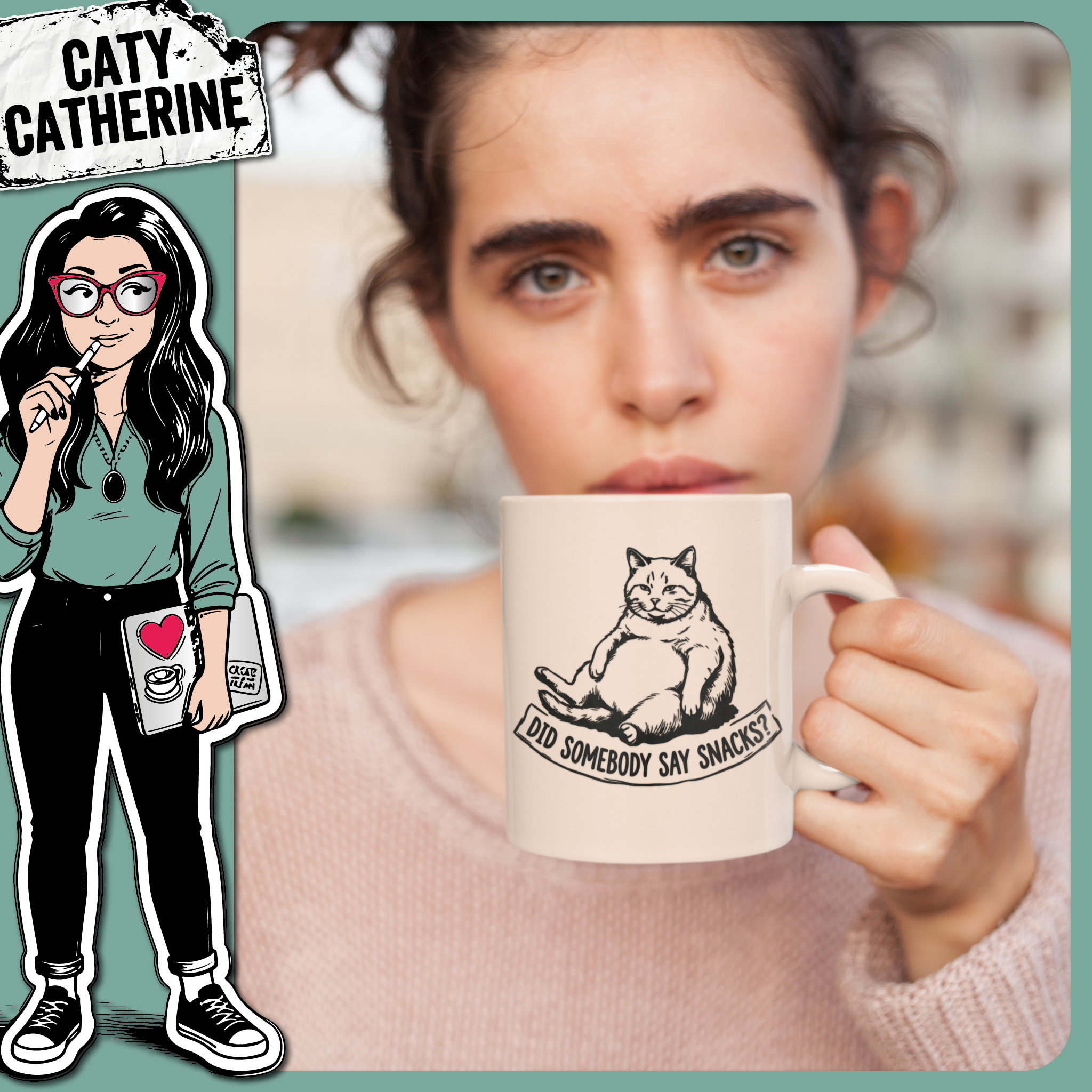 Chubby Cat Snacks Funny Pet Quote Did Somebody Say Snacks – Quotes & Sayings SVG Design by Caty Catherine