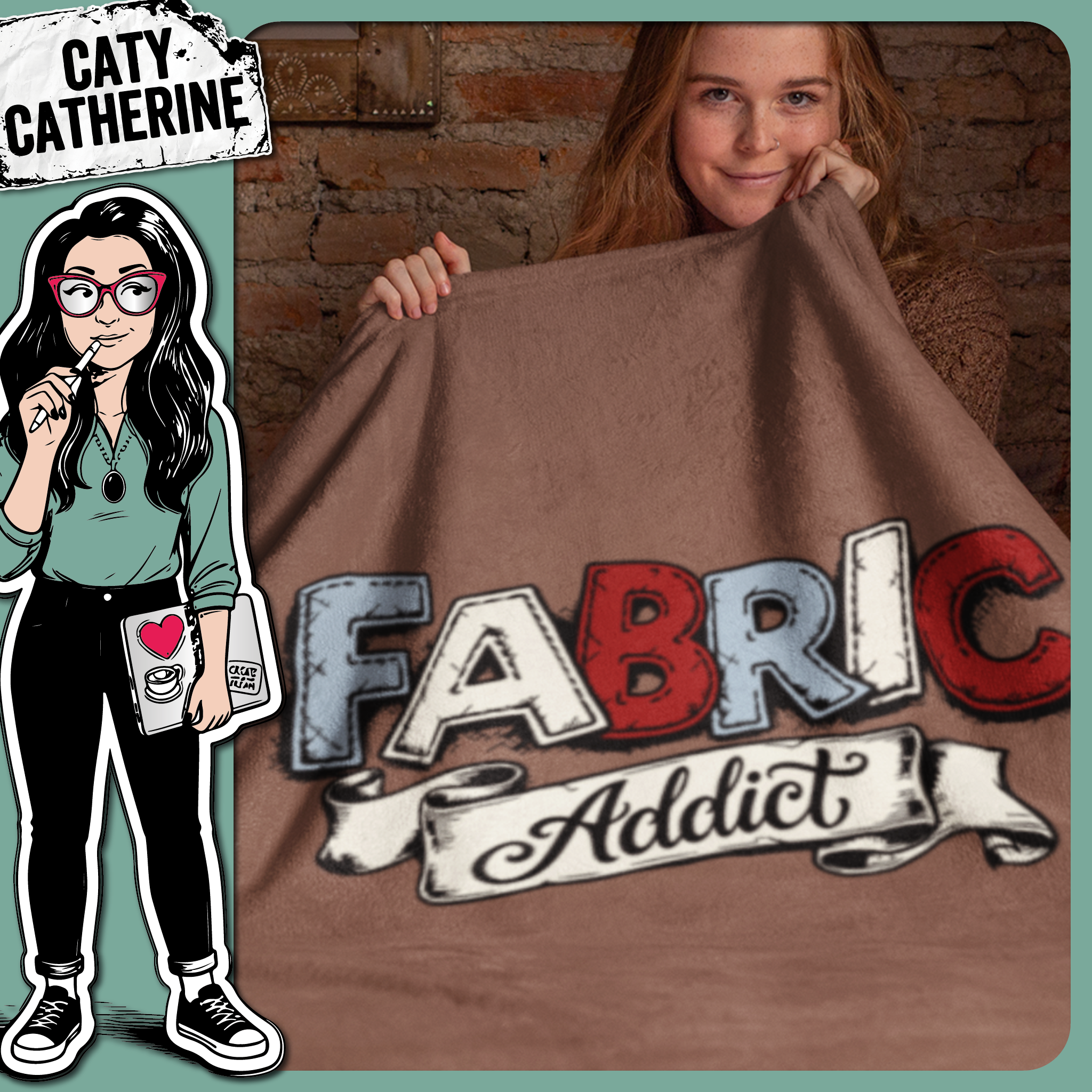 Fabric Addict Sewing and Quilting Quote Design – Crafting SVG Design by Caty Catherine