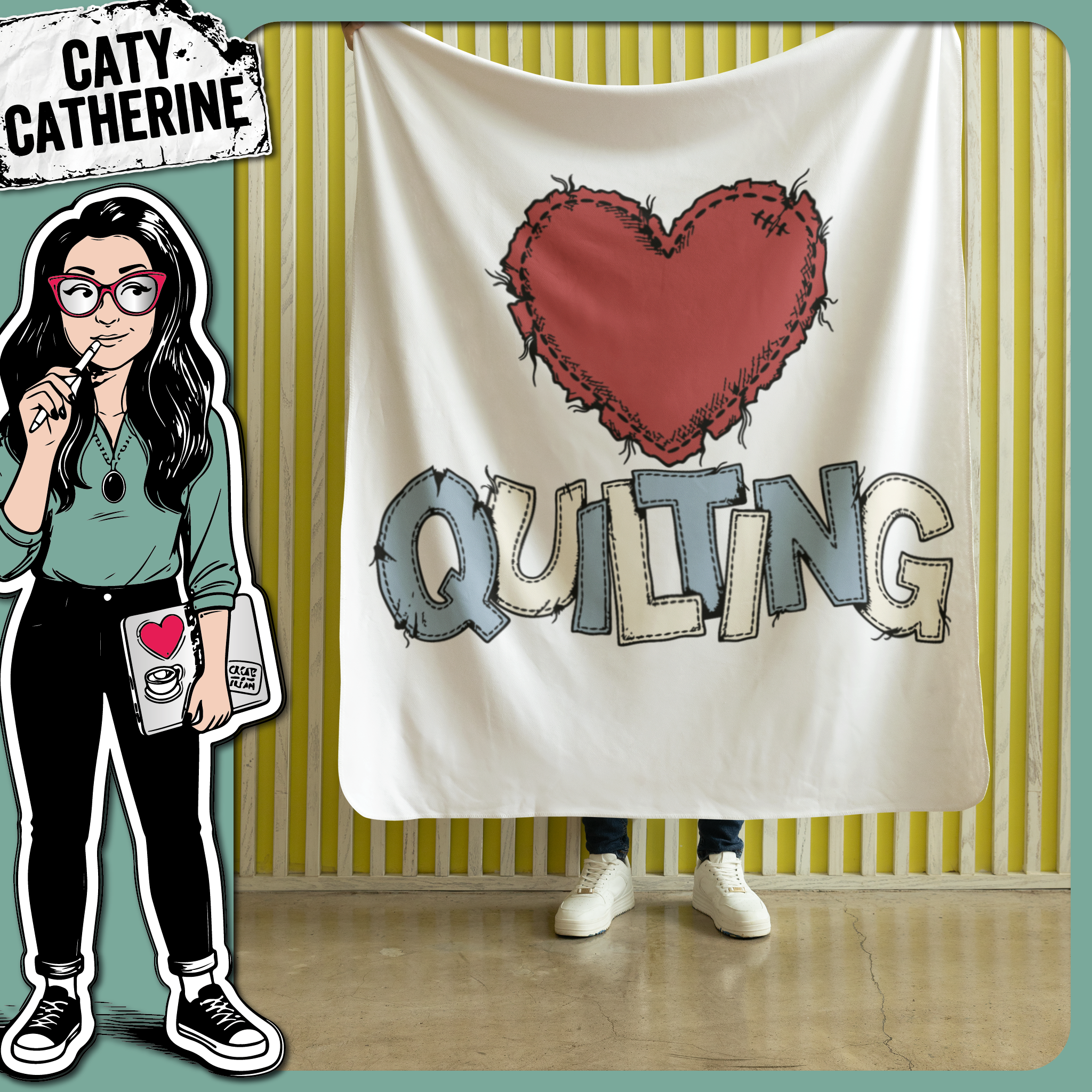 Quilting Heart Patchwork Letters – Crafting SVG Design by Caty Catherine