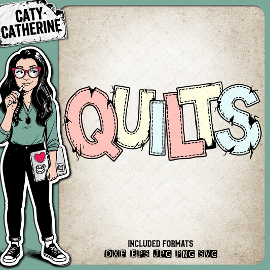 Quilts Patchwork Letters – Crafting SVG Design by Caty Catherine