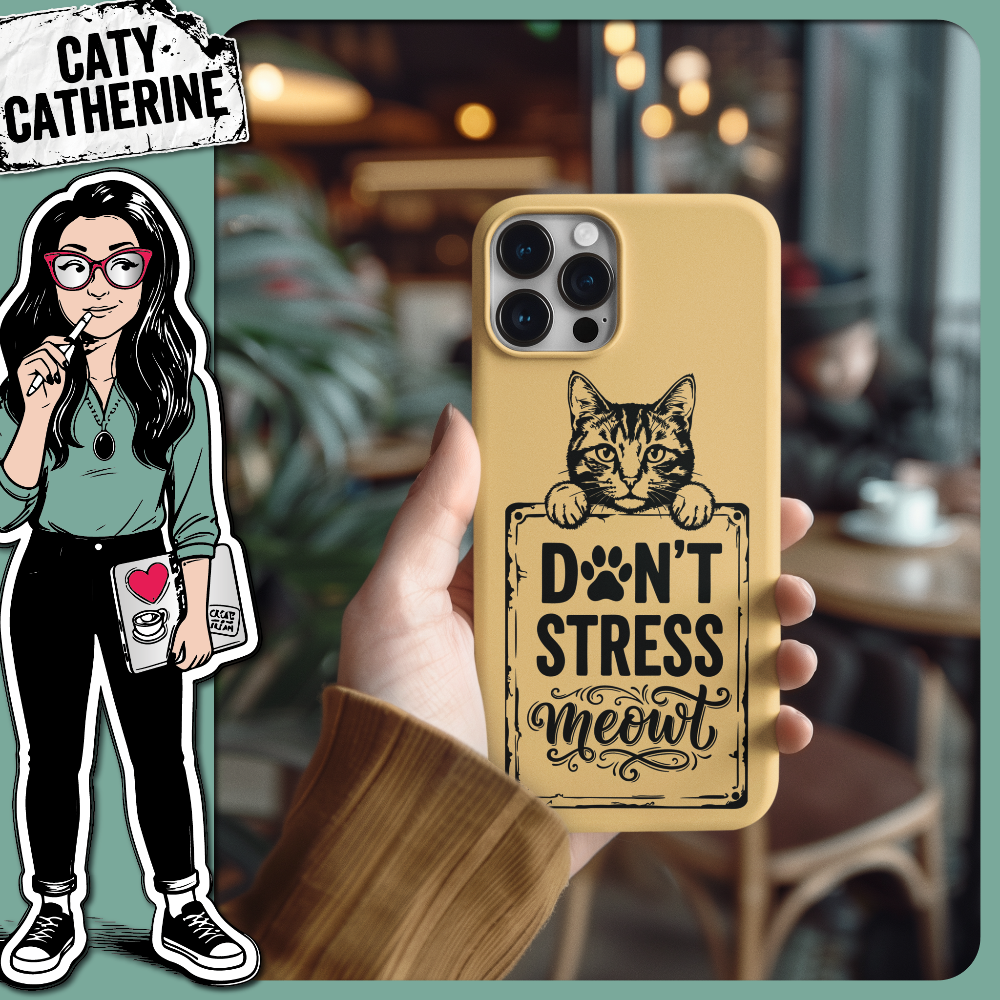 Don’t Stress Meowt Cat Quote – Quotes & Sayings SVG Design by Caty Catherine