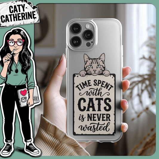 Time Spent With Cats Is Never Wasted – Quotes & Sayings SVG Design by Caty Catherine