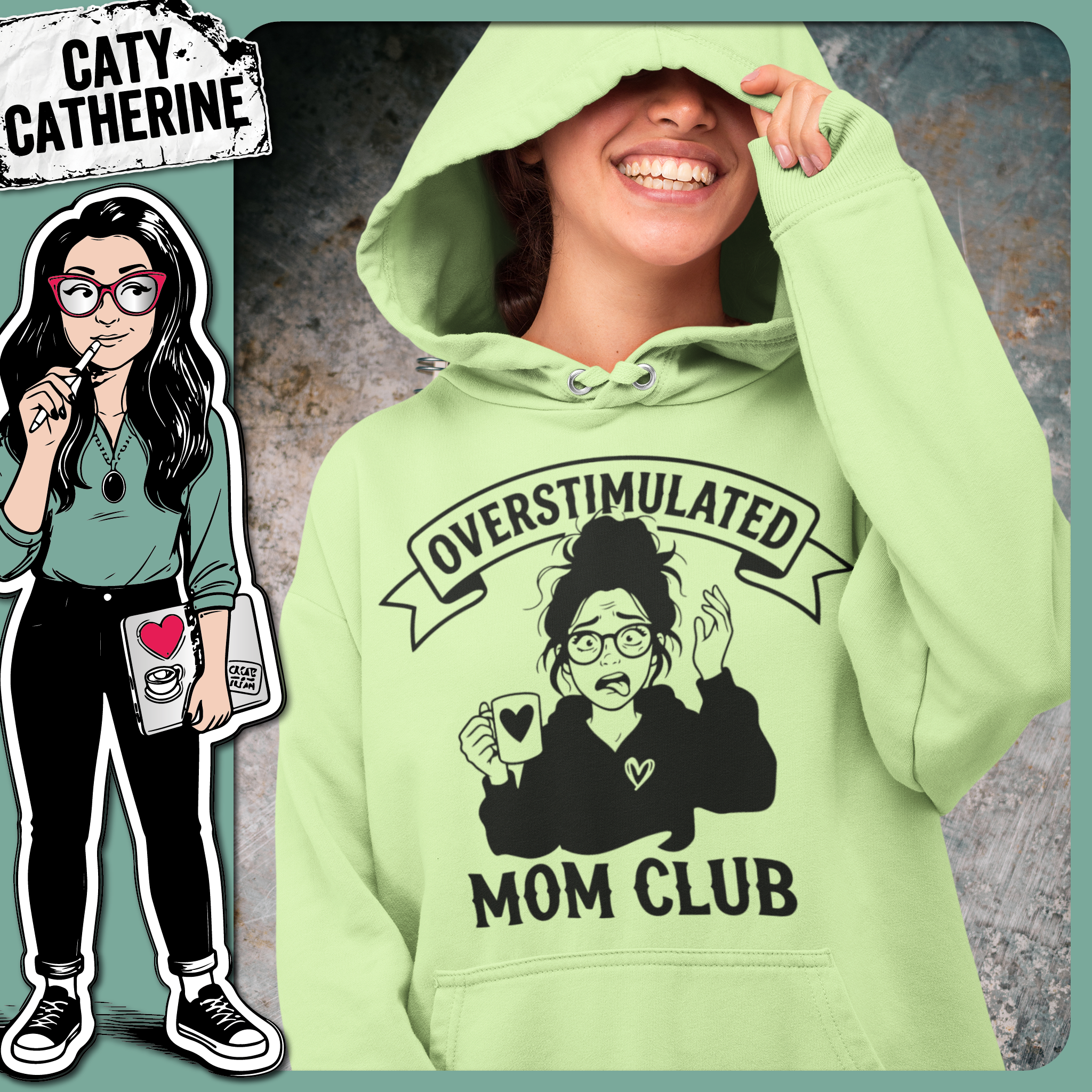 Overstimulated Mom Club Funny Quote – Mother's Day SVG Design by Caty Catherine