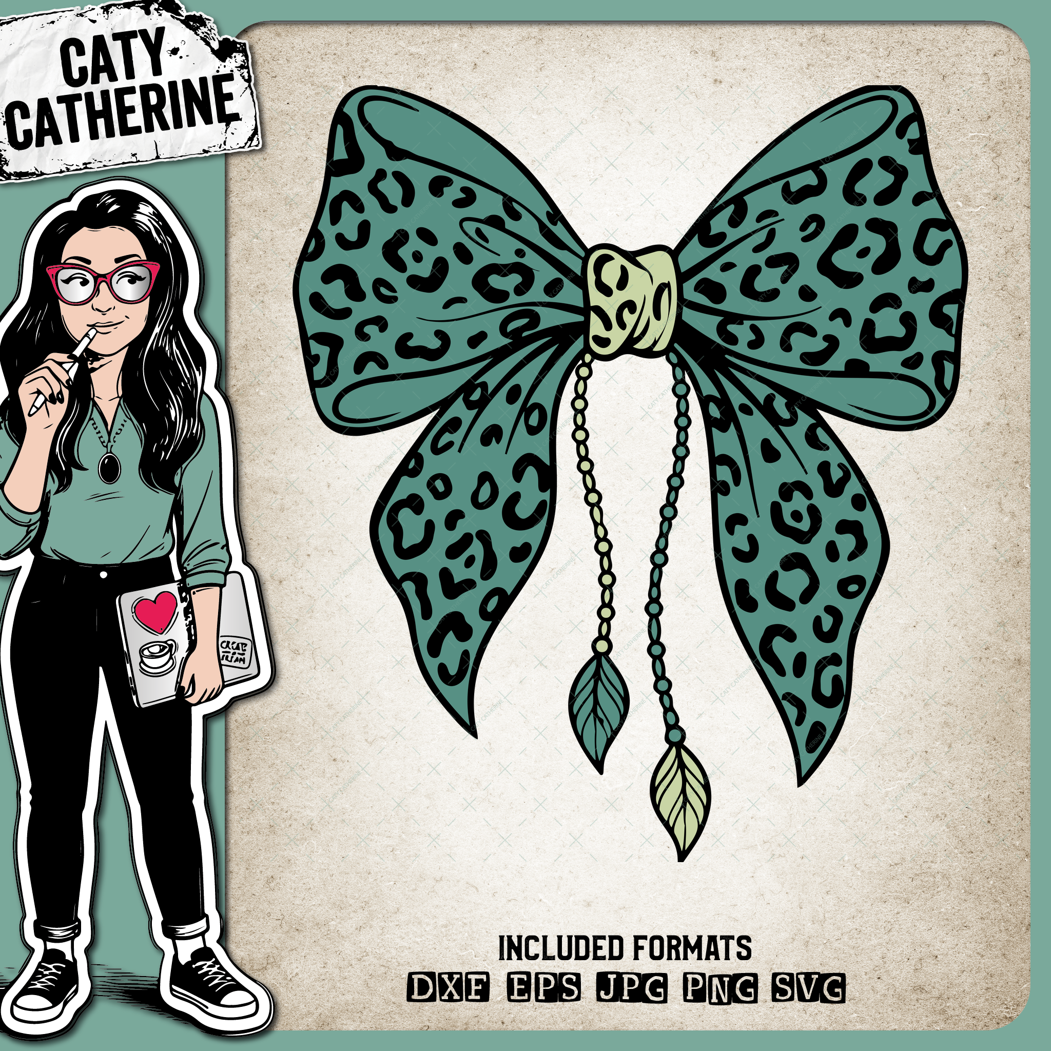 Leopard Print Boho Bow  – Western SVG Design by Caty Catherine