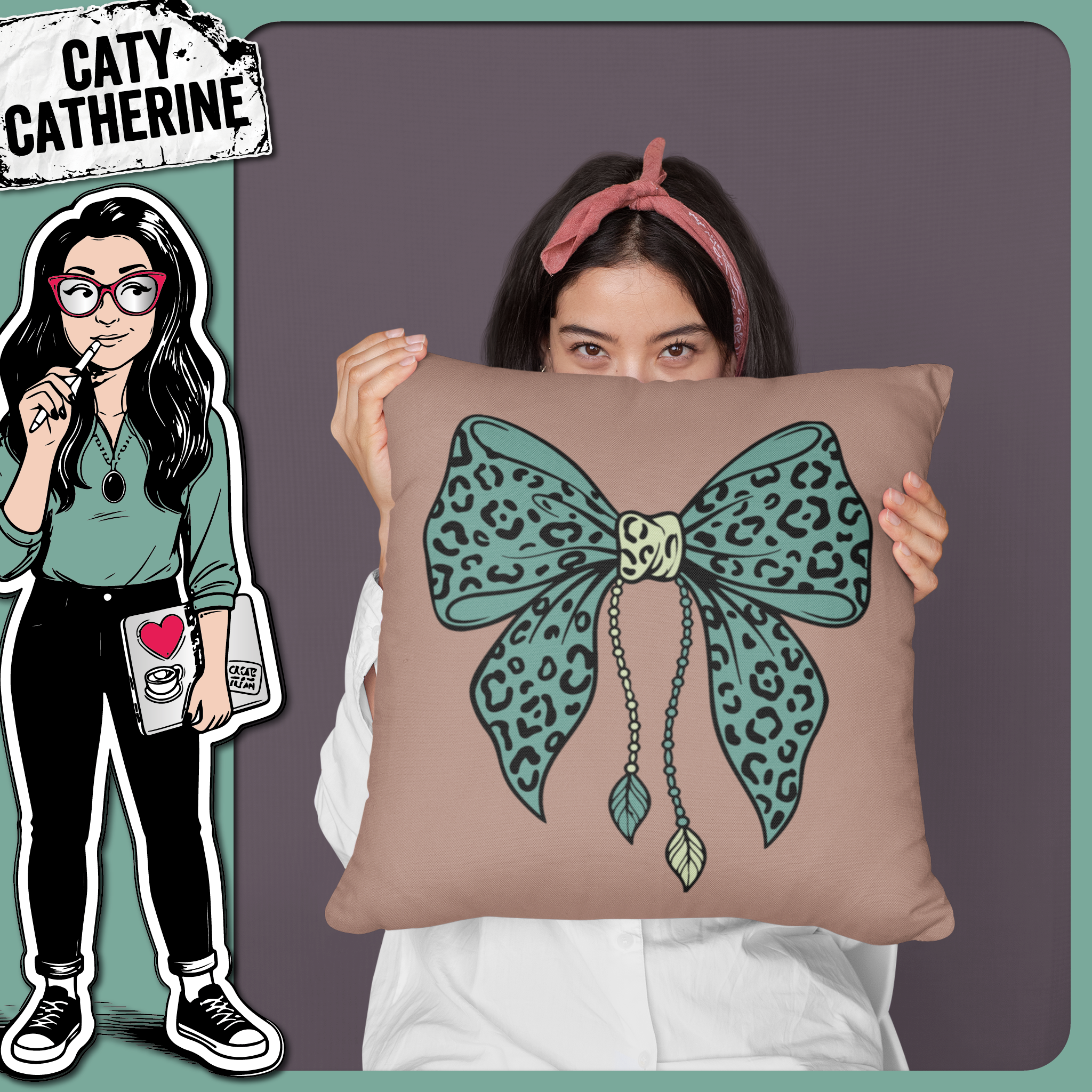 Leopard Print Boho Bow  – Western SVG Design by Caty Catherine