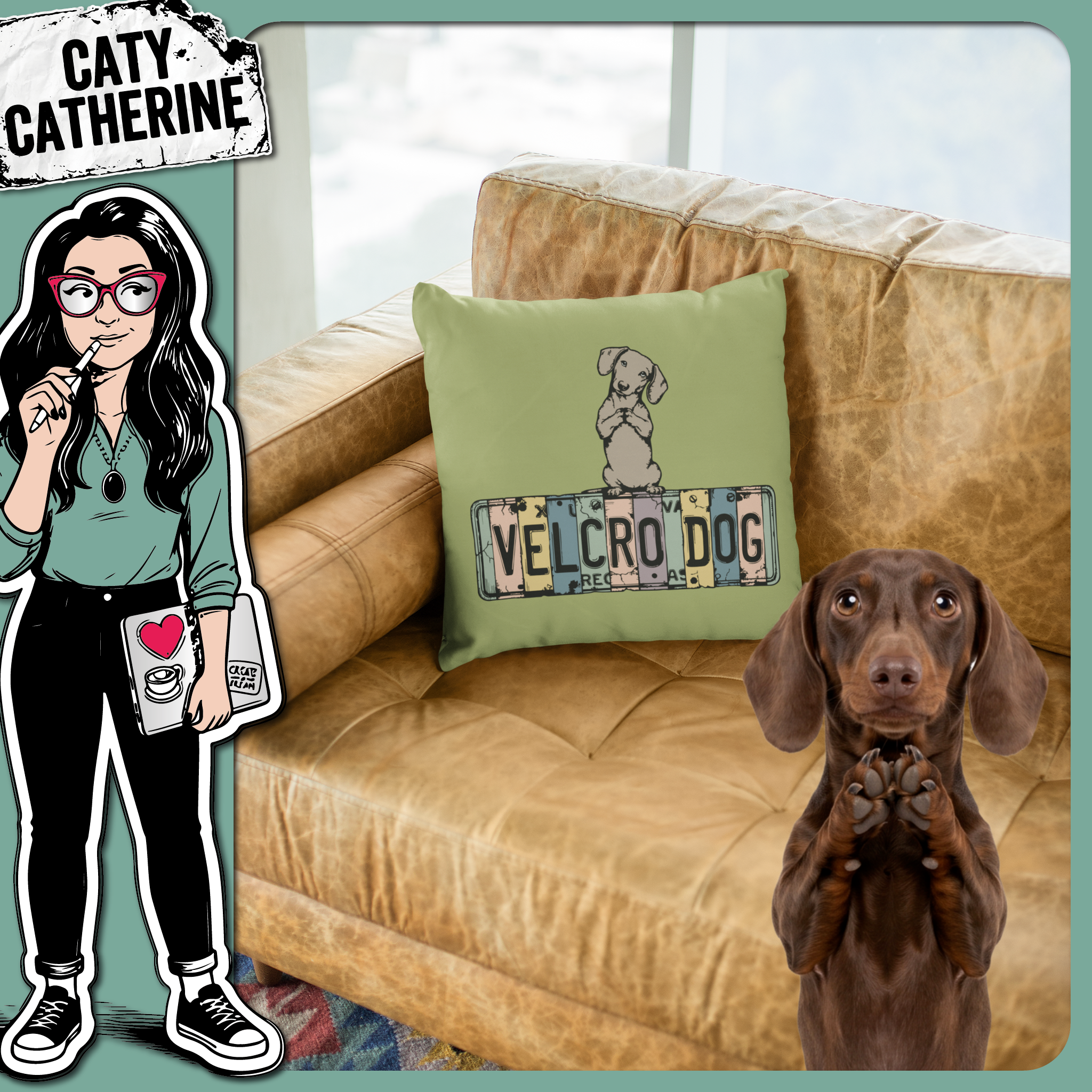 Velcro Dog Dachshund Doxie Funny License Plate Puppy – Pets & Animals SVG Design by Caty Catherine