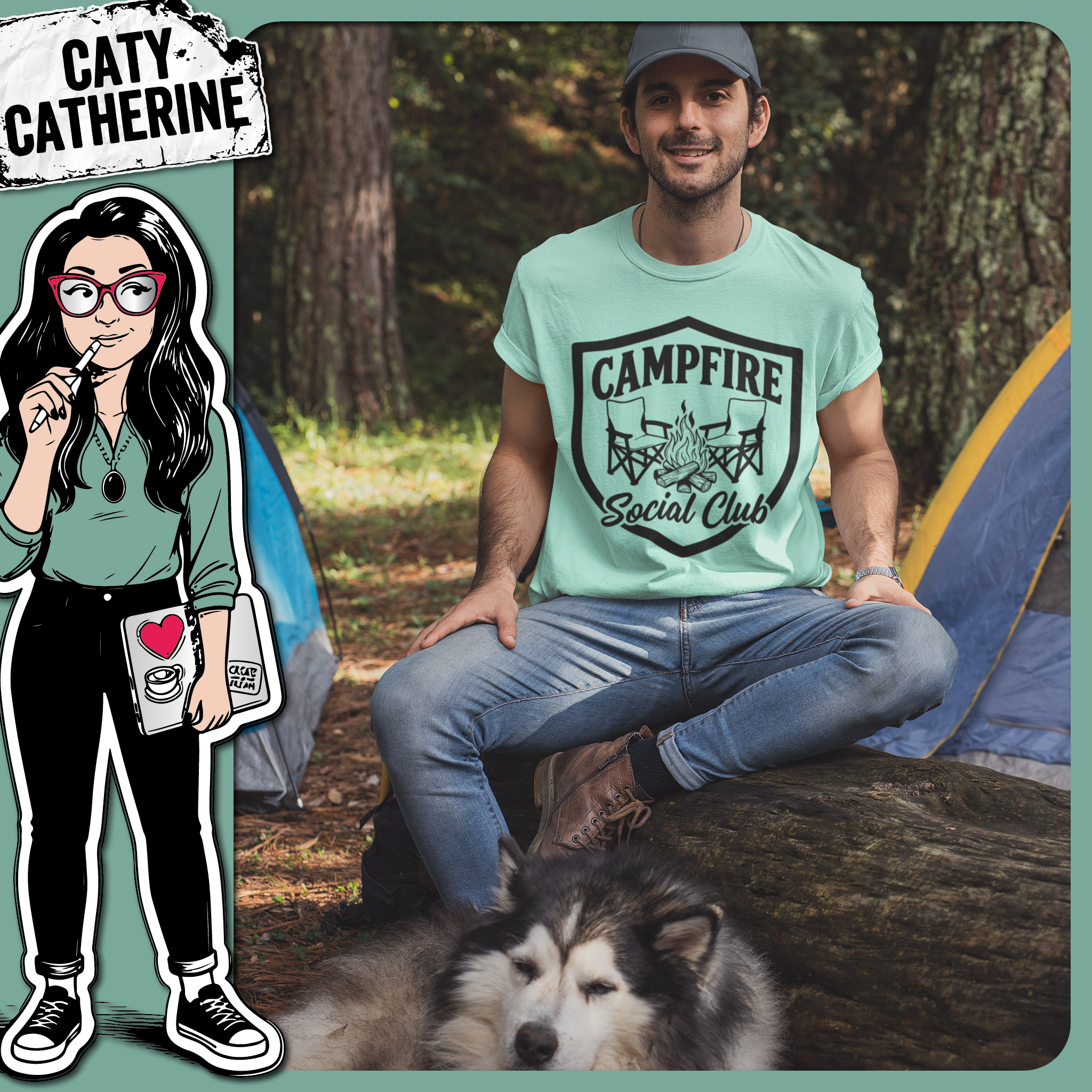 Campfire Social Club Camping Adventure – Travel SVG Design by Caty Catherine