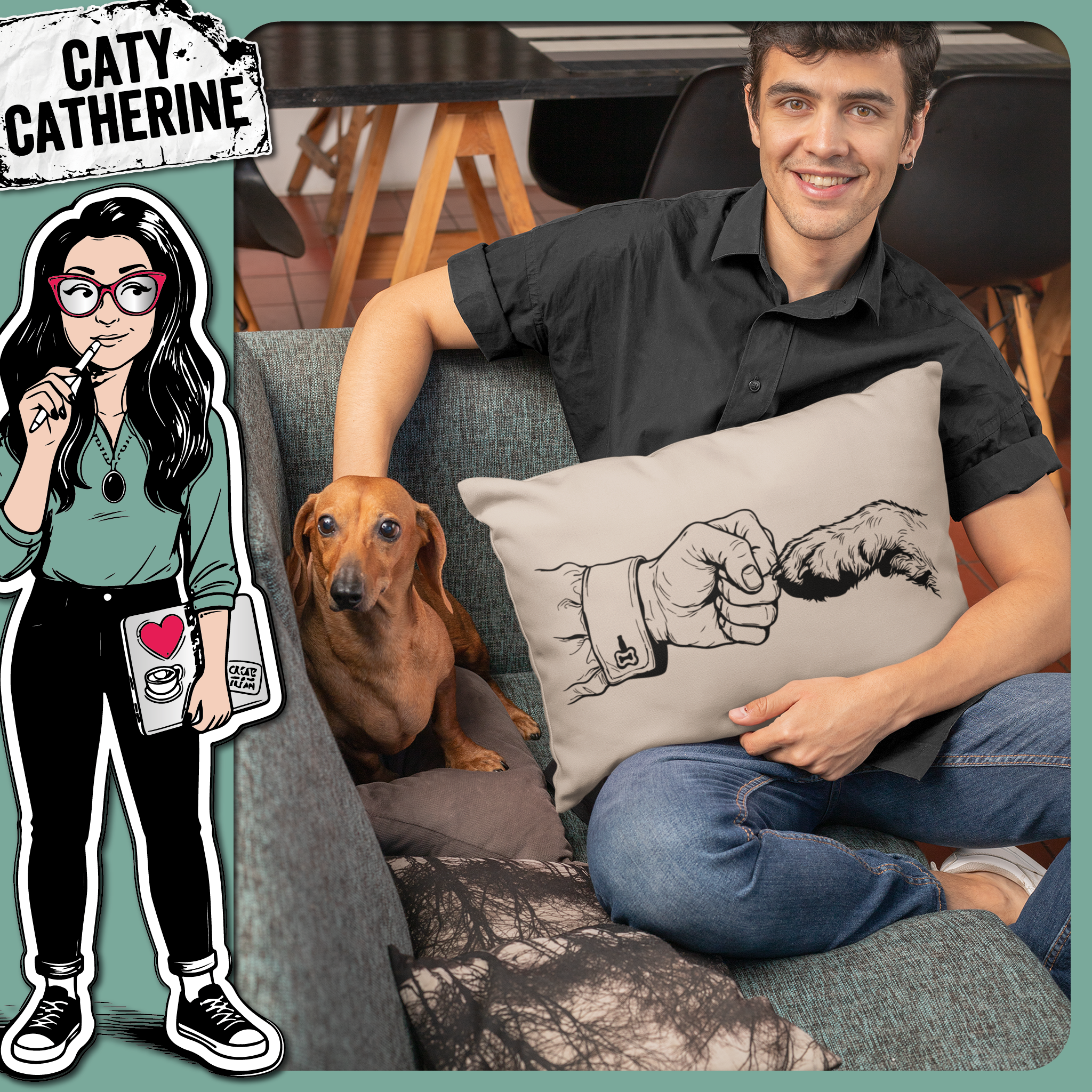 Dog Paw Man's Hand Fist Bump – Pets & Animals SVG Design by Caty Catherine