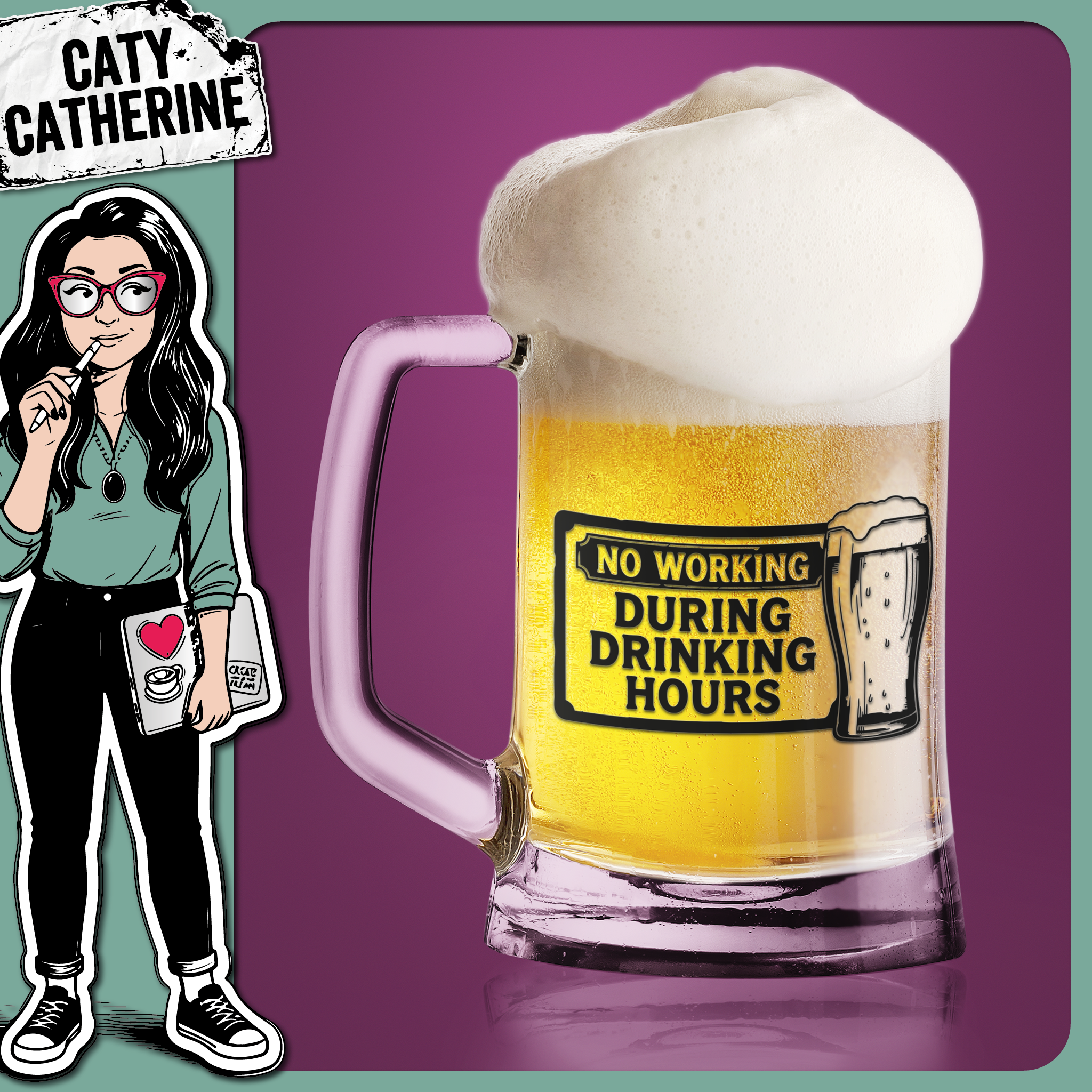 No Working During Drinking Hours Beer Quote – Quotes & Sayings SVG Design by Caty Catherine