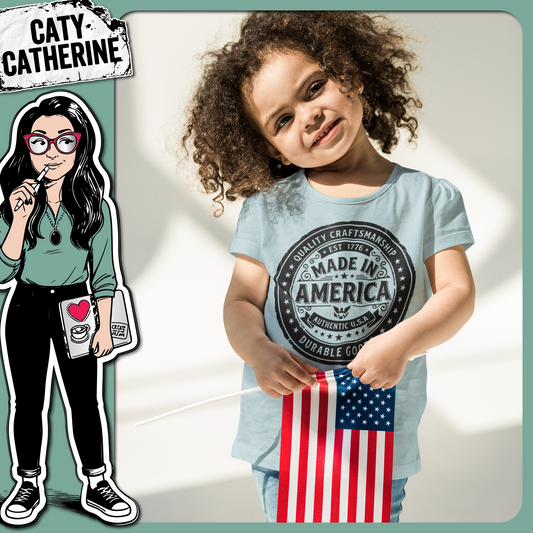 Made In America Vintage Stamp Badge – Indepence Day SVG Design by Caty Catherine