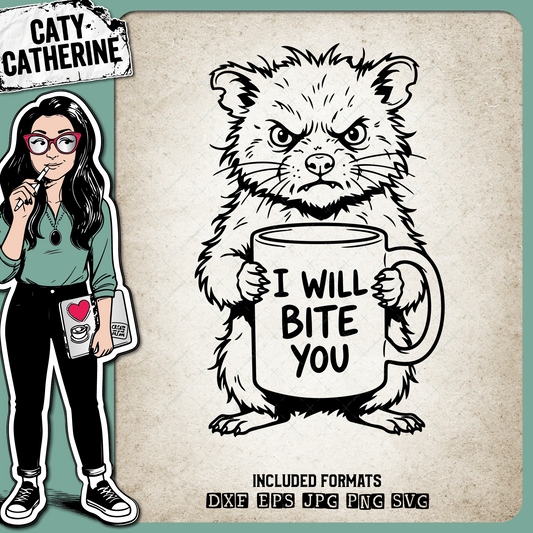 Angry Bear I Will Bite You Coffee Mug – Quotes & Sayings SVG Design by Caty Catherine