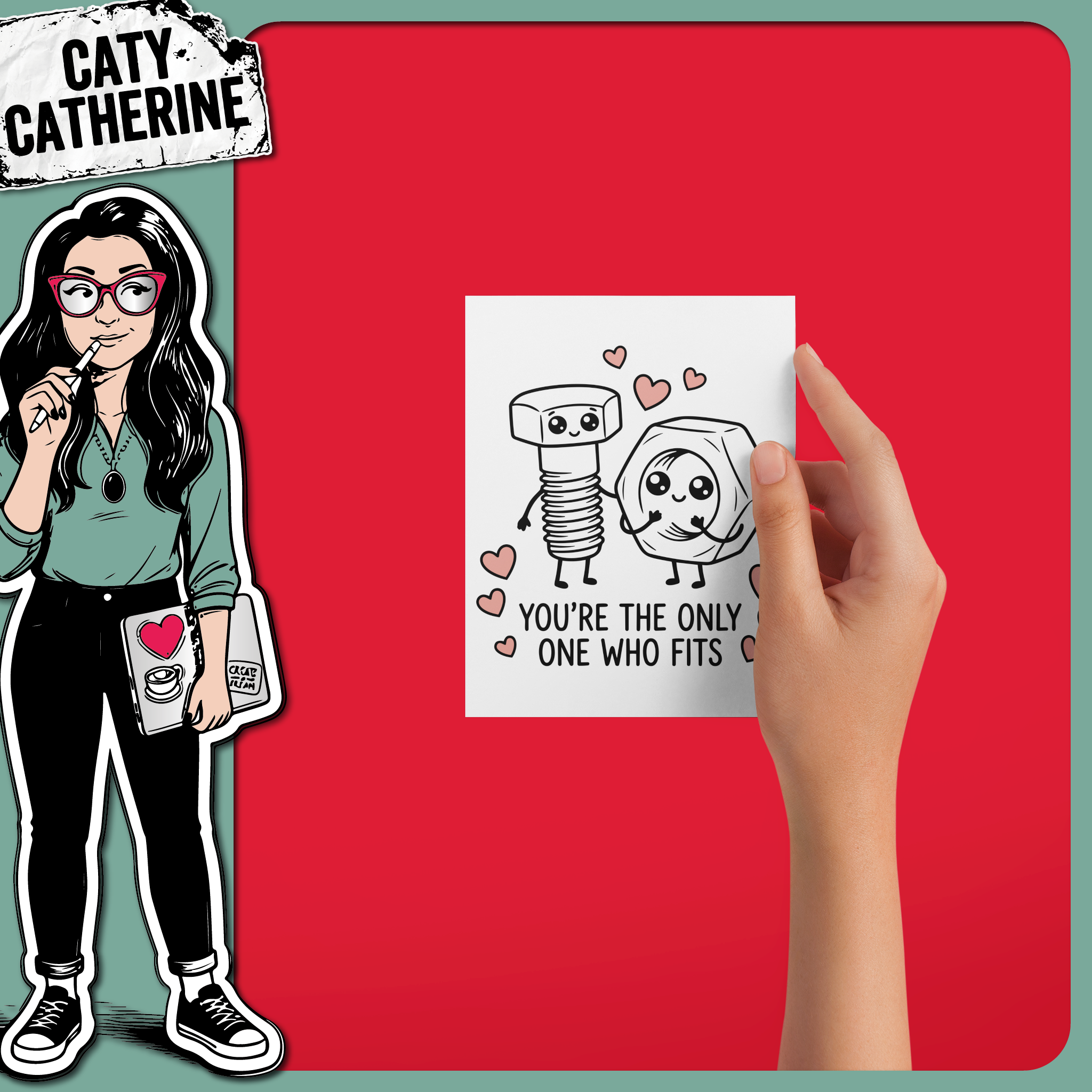 You're The Only One Who Fits Cute Bolt & Nut – Quotes & Sayings SVG Design by Caty Catherine