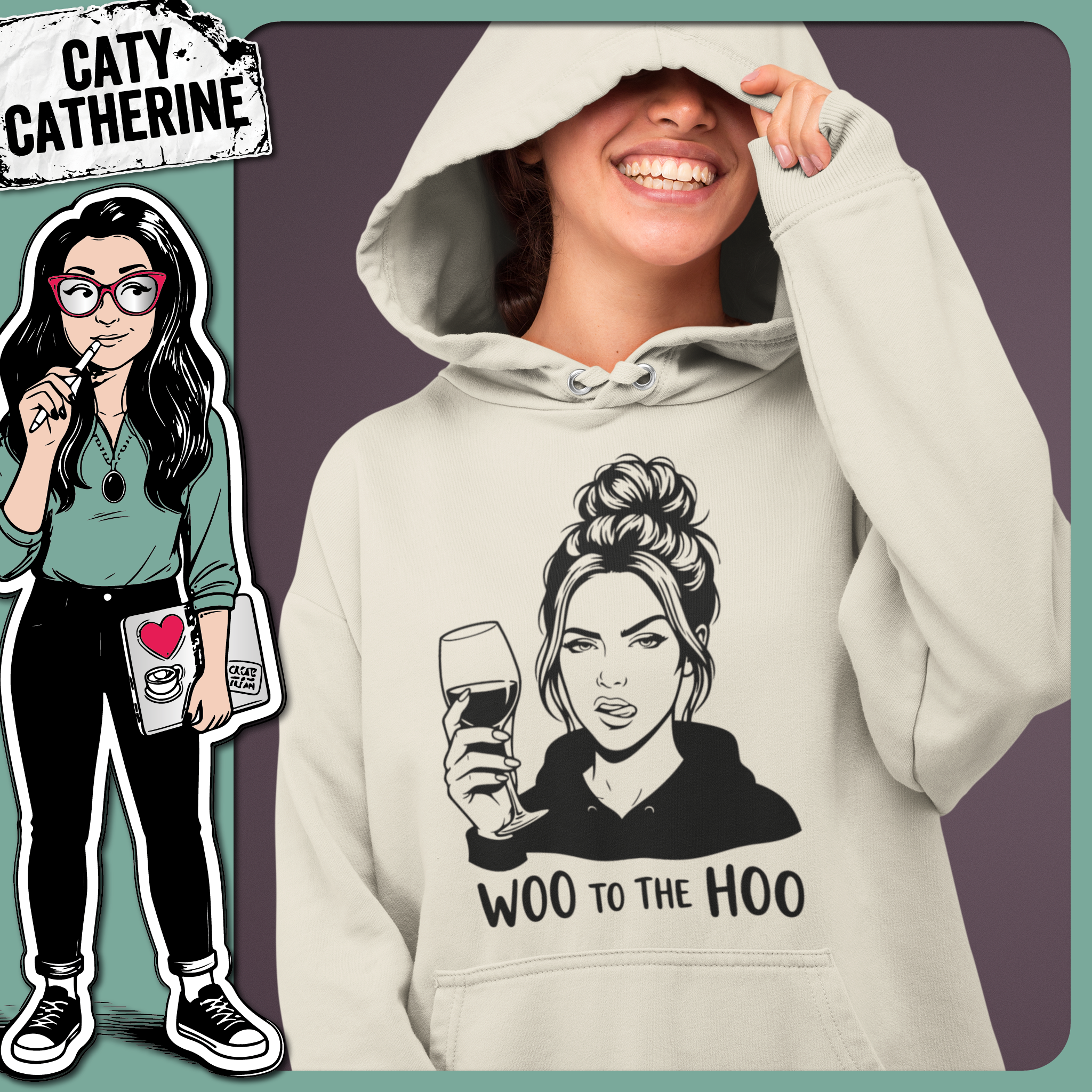 Woo To The Hoo Funny Wine Quote – Quotes & Sayings SVG Design by Caty Catherine