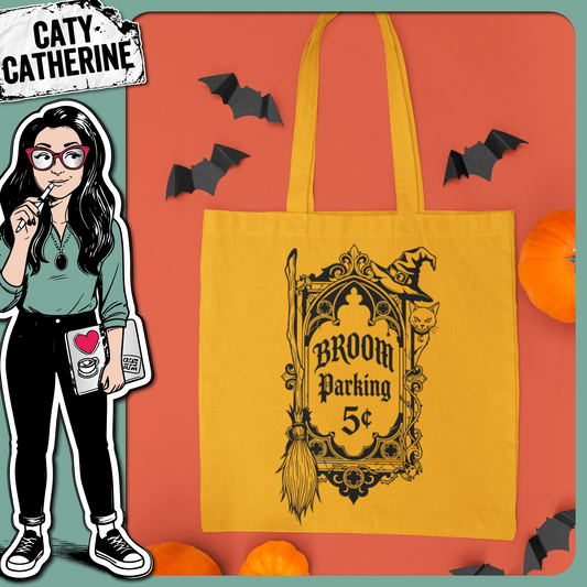 Broom Parking Witchy Halloween Sign – Halloween SVG Design by Caty Catherine