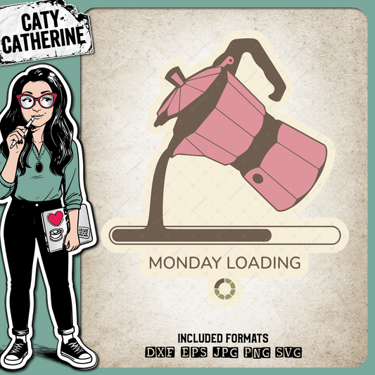 Monday Loading Coffee Pouring Progress Bar – Food & Drink SVG Design by Caty Catherine