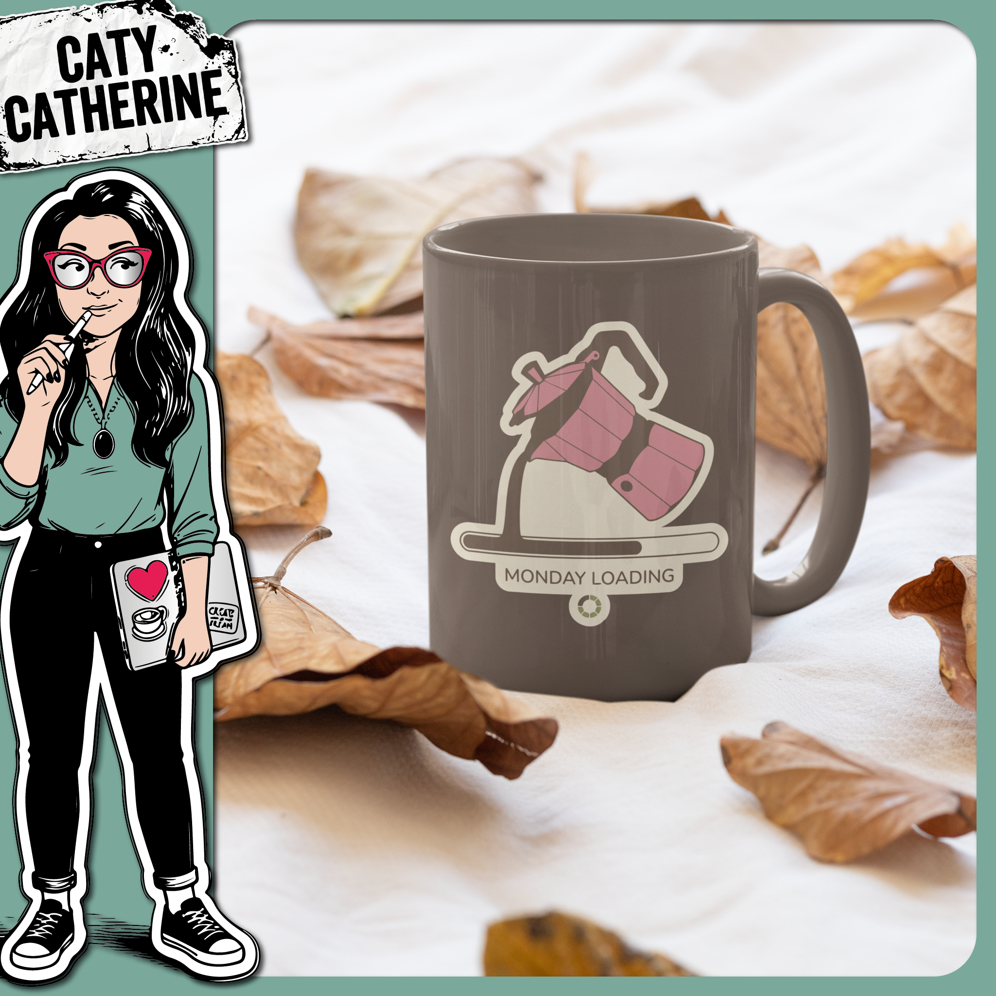 Monday Loading Coffee Pouring Progress Bar – Food & Drink SVG Design by Caty Catherine