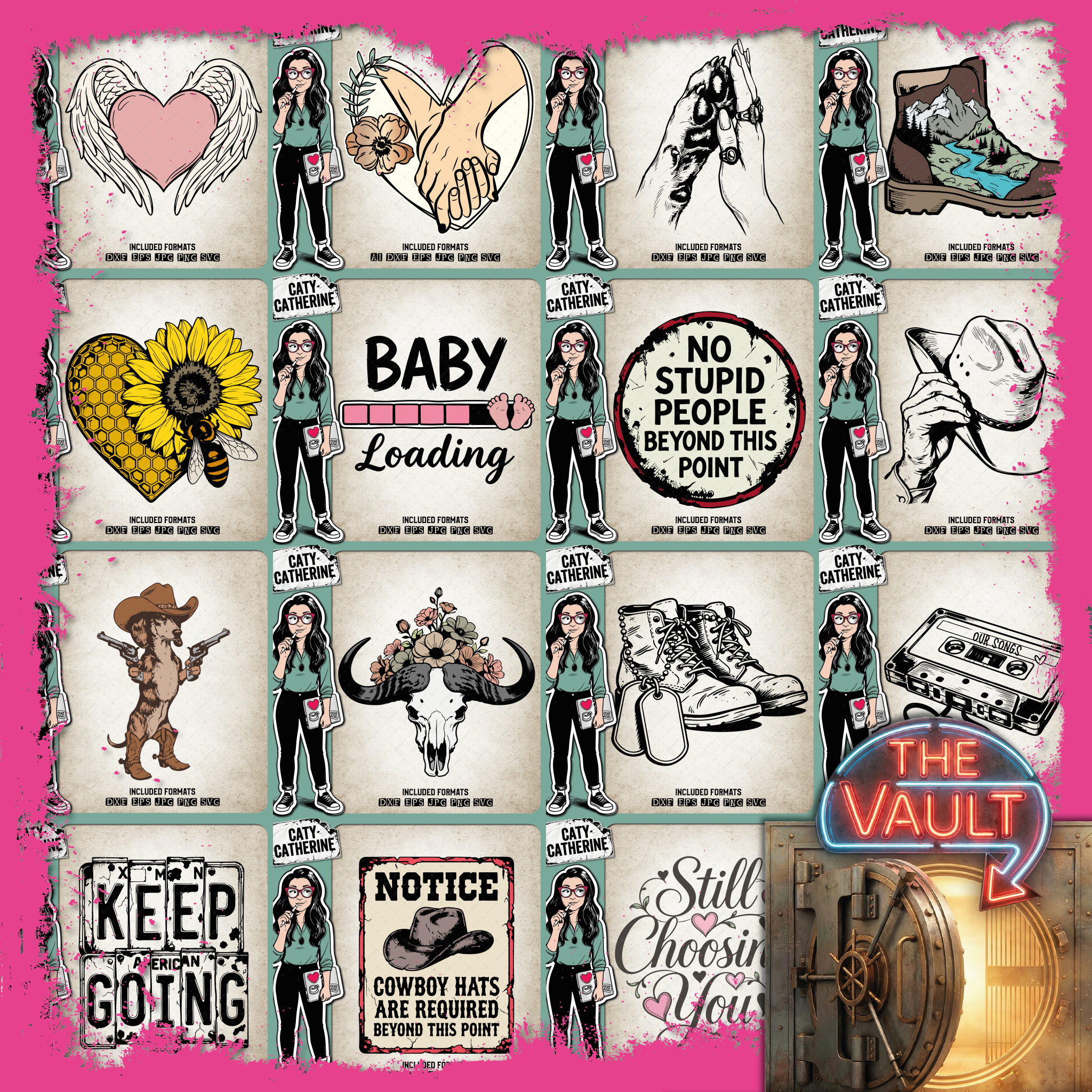 Caty Catherine Vault – Unlimited SVG Downloads. Full Commercial Licence. $29 per Year.