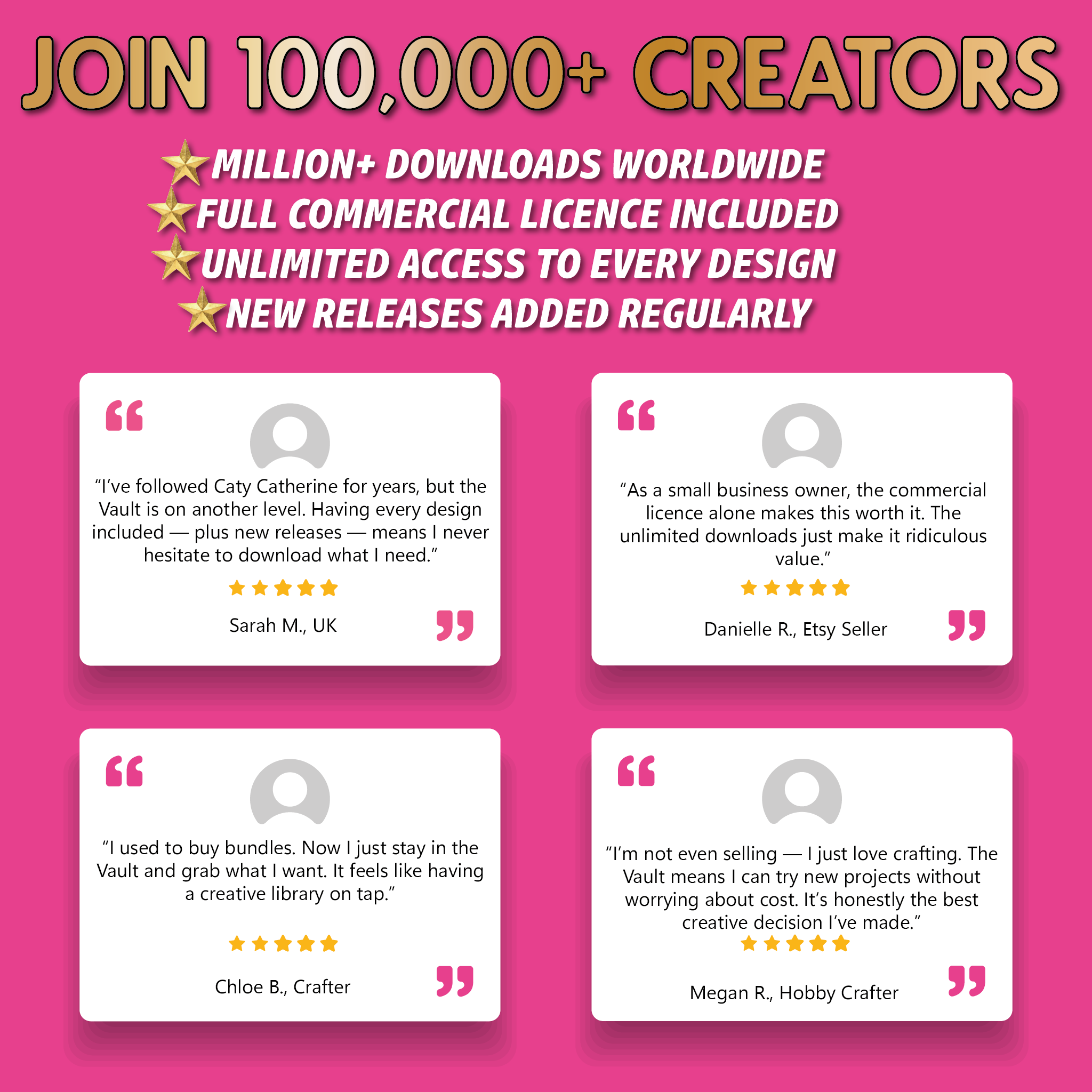 Caty Catherine Vault – Unlimited SVG Downloads. Full Commercial Licence. $29 per Year.
